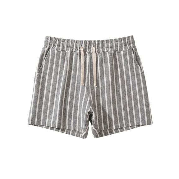 FAIWAD Men's Striped Athletic Shorts Elastic Waist Quick Drying Shorts Beach Sweat Shorts with Pockets