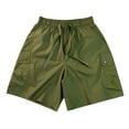 thumbnail image 1 of FAIWAD Men's Summer Casual Cargo Shorts Elastic Waist Drawstring Hiking Shorts with Flap Pockets, 1 of 6