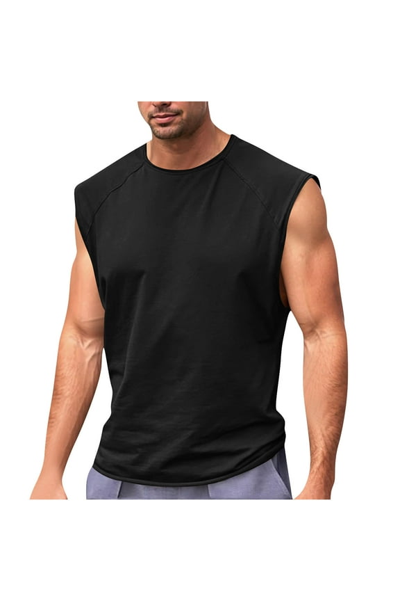 Men's Summer Tank Shirts Sleeveless Workout Quick Dry Sports Running Gym T-Shirt Athletic Muscle Gym Vest