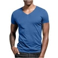 thumbnail image 1 of FAIWAD Men’s V Neck Shirts Casual Short Sleeve Muscle Gym Athletic T Shirt Summer Workout Lightweight Tops, 1 of 9