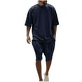 thumbnail image 1 of FAIWAD Mens 2 Piece Summer Tracksuits Short Sleeve Drop Shoulder Tops and Loose Shorts Casual Athletic Outfits, 1 of 6