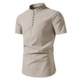 thumbnail image 1 of FAIWAD Mens Button Down Shirts Stretch Short Sleeve Collared Tshirt Business Casual Work Shirts Clothes, 1 of 5