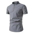 thumbnail image 1 of FAIWAD Mens Button Down Shirts Stretch Short Sleeve Collared Tshirt Business Casual Work Shirts Clothes, 1 of 5