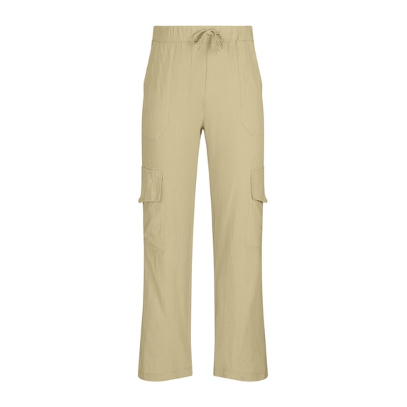 FAIWAD Mens Cargo Pants Drawstring Joggers Sweatpants Workout Casual Plus Size Long Trousers