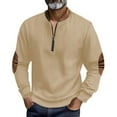 thumbnail image 1 of FAIWAD Mens Corduroy Shirts Quarter Zip Long Sleeve Patchwork Pullover Casual Athletic Loose Sweatshirts, 1 of 6