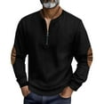thumbnail image 1 of FAIWAD Mens Corduroy Shirts Quarter Zip Long Sleeve Patchwork Pullover Casual Athletic Loose Sweatshirts, 1 of 8