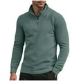 thumbnail image 1 of FAIWAD Mens Fleece Shirts Quarter Zip Up Fall Winter Warm Sweatshirts Soft Comfy Thermal Workout Athletic Tops, 1 of 6