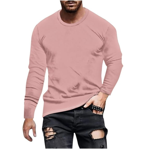 FAIWAD Mens Long Sleeve Tops Crew Neck Long Sleeve Basic Undershirts Casual Workout Athletic Comfy Shirts