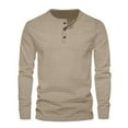 thumbnail image 1 of FAIWAD Mens Long Sleeve Tunic Tops Long Sleeve Round Neck Casual Shirts Basic Solid Color Lightweight Pullover Tops, 1 of 6