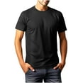thumbnail image 1 of FAIWAD Mens Muscle Tshirt Soft Plain Color Short Sleeve Crew Neck Pullover Casual Basic Tee Shirt Undershirt, 1 of 9