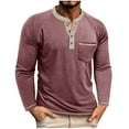 thumbnail image 1 of FAIWAD Mens Shirts Casual Long Sleeve Crewneck Button Pullover Tops with Pockets Lightweight Stretch Workout Tshirts, 1 of 9