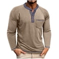 thumbnail image 1 of FAIWAD Mens Shirts Casual Long Sleeve Crewneck Button Pullover Tops with Pockets Lightweight Stretch Workout Tshirts, 1 of 9