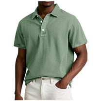 FAIWAD Mens Summer Shirts Short Sleeve Button Up Lapel Golf Shirts Casual Trendy Work Athletic Tops