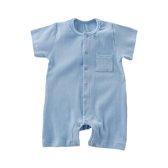 FAIWAD Newborn Baby Boys Girls Short Sleeve Cotton Romper Unisex Infant Snaps Breathable Comfy Bodysuit Toddler Clothes