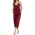 thumbnail image 1 of FAIWAD Pajamas for Women Set Lace Trim Camisole with Capri Pants 2 Piece Sleepwear Soft Loungewear Nightwear, 1 of 4
