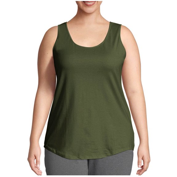 FAIWAD Plus Size Tank Tops for Women Summer Sleeveless Scoop Neck T-Shirts Tops Casual Loose Workout Vacation Camisole