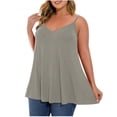 thumbnail image 1 of FAIWAD Plus Size Tank Tops for Women V Neck Button Sleeveless Cami Shirts Summer Adjustable Strap Workout Tops, L-5XL, 1 of 9