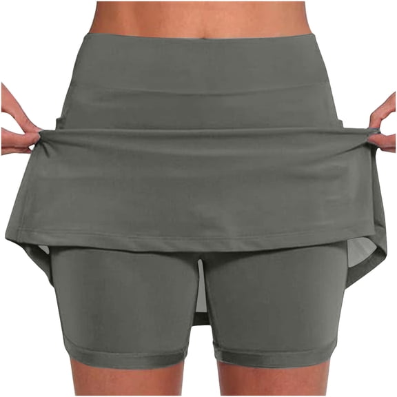 FAIWAD Quick Dry Athletic Skorts for Women Golf Tennis Mini Skirt High Waisted Stretch Summer Skirts with Inner Shorts