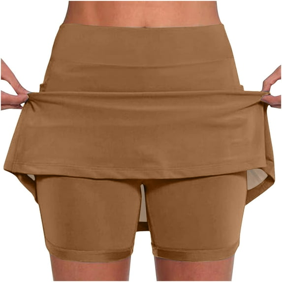 FAIWAD Quick Dry Athletic Skorts for Women Golf Tennis Mini Skirt High Waisted Stretch Summer Skirts with Inner Shorts