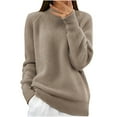 thumbnail image 1 of FAIWAD Ribbed Knit Sweaters Long Sleeve Loose Casual Pullover Sweater Solid Color Round Neck Knitted Tops, 1 of 6