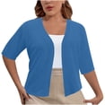 thumbnail image 1 of FAIWAD Short Sleeve Cardigans for Women Plus Size Summer Casual Lightweight Open Front Cropped Cardigan, 1 of 8