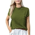 thumbnail image 1 of FAIWAD Short Sleeve Sweater for Women Ribbed Knit Crochet Pullover Tops Trendy Casual Plain Knitwear, 1 of 6