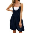 thumbnail image 1 of FAIWAD Shorts Rompers for Women Summer Casual Sleeveless Spaghetti Strap Deep V Neck Loose Baggy Jumpsuit with Pockets, 1 of 8