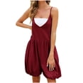 thumbnail image 1 of FAIWAD Shorts Rompers for Women Summer Casual Sleeveless Spaghetti Strap Deep V Neck Loose Baggy Jumpsuit with Pockets, 1 of 8