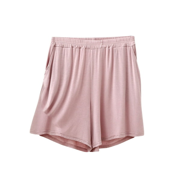 FAIWAD Shorts for Womens Elastic Waist Solid Color Breathable Short Pants Summer Beach Lounge Shorts