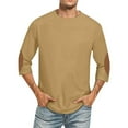 thumbnail image 1 of FAIWAD Shrits for Men Crewneck 3/4 Sleeve Casual Pullover Tops Trendy Patchwork Workout Daily Tshirts, 1 of 6