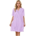 thumbnail image 1 of FAIWAD Silk Nightgown for Women Short Sleeve Lace V Neck Sleepwear Summer Comfy Lightweight Babydoll Loungewear Loose Nightdress, 1 of 8