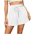 thumbnail image 1 of FAIWAD Smockes Waist Shorts for Women Summer Elastic Waist Wide Leg Shorts Casual Quick Dry Athletic Workout Shorts, 1 of 4
