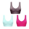 thumbnail image 1 of FAIWAD Sports Bras for Women No Underwire 3 Piece Breathable Yoga Bra Plus Size Stretch Seamless Daily Sleep Bra, 1 of 3