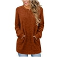 thumbnail image 1 of FAIWAD Sweaters for Women Long Sleeve Crewneck Tunic Tops with Pockets Dressy Casual Blouse, 1 of 8