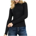 thumbnail image 1 of FAIWAD Sweaters for Women Long Sleeve Mock Neck Slim Knit Pullover Sweater Basic Layering Soft Fall Winter Clothes, 1 of 7