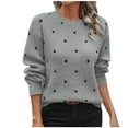 thumbnail image 1 of FAIWAD Sweaters for Women Long Sleeve Polka Dot Knitted Pullover Tops Dressy Casual Basic Clothes, 1 of 6
