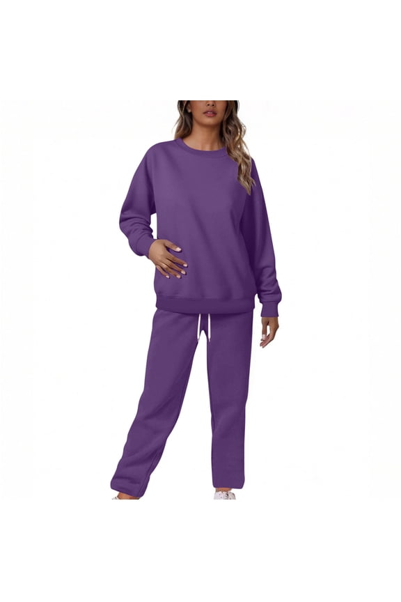 Sweatshirt Sets for Women Long Sleeve Sweatshirt with Sweatpants Sets Plus Size 2 Piece Outfits Tracksuit