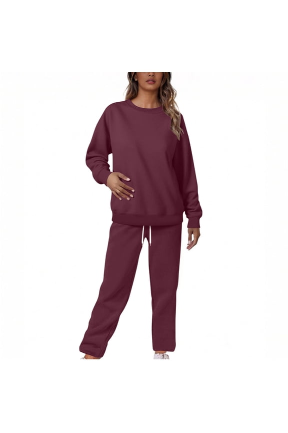 Sweatshirt Sets for Women Long Sleeve Sweatshirt with Sweatpants Sets Plus Size 2 Piece Outfits Tracksuit