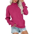 thumbnail image 1 of FAIWAD Sweatshirt for Women Mock Neck Fall Winter Plain Pullover Tops with Pockets Loose Casual Oversized Clothes, 1 of 6