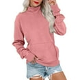 thumbnail image 1 of FAIWAD Sweatshirt for Women Mock Neck Fall Winter Plain Pullover Tops with Pockets Loose Casual Oversized Clothes, 1 of 6