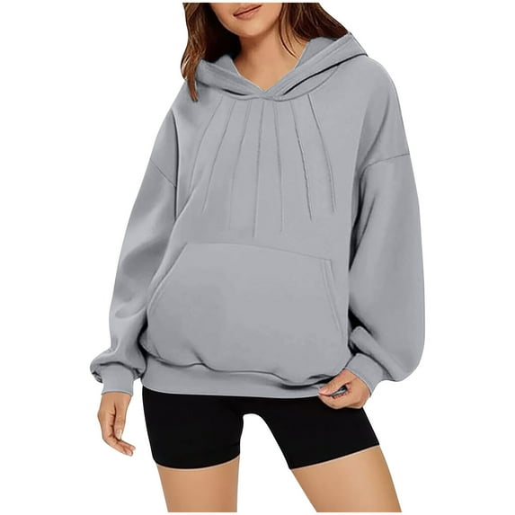 FAIWAD Sweatshirts for Women Long Sleeve Comfy Casual Oversized Hoodies with Pocket Trendy Fall Winter Clothes