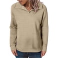 thumbnail image 1 of FAIWAD Sweatshirts for Women Long Sleeve Knit Collared Basic Pullover Oversized Comfy Workout Tops, 1 of 9