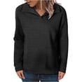 thumbnail image 1 of FAIWAD Sweatshirts for Women Long Sleeve Knit Collared Basic Pullover Oversized Comfy Workout Tops, 1 of 9