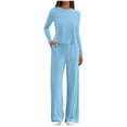 thumbnail image 1 of FAIWAD Sweatsuits Women 2 Piece Outfit Long Sleeve Crew Neck Tops and Pants Casual Joggers Sweat Set, 1 of 9