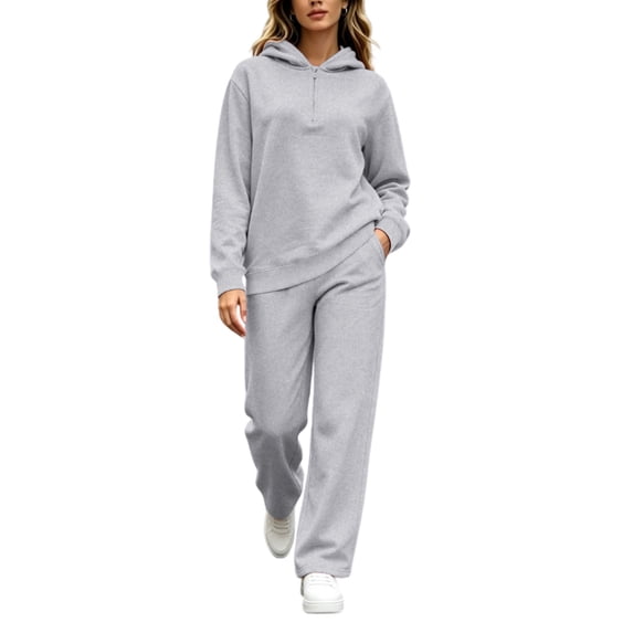 FAIWAD Sweatsuits Women 2 Piece Outfit Plus Size Half Zip Long Sleeve Hoodies and Pants Casual Sets