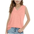 thumbnail image 1 of FAIWAD Tank Top for Girls Kids Summer Casual V Neck T Shirts Loose Sleeveless Basic Tees Beach Vacation Clothes, 1 of 9