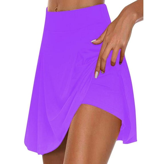 FAIWAD Tennis Skirts for Women Golf Athletic Activewear Summer Solid Color Skorts with Inner Workout Shorts
