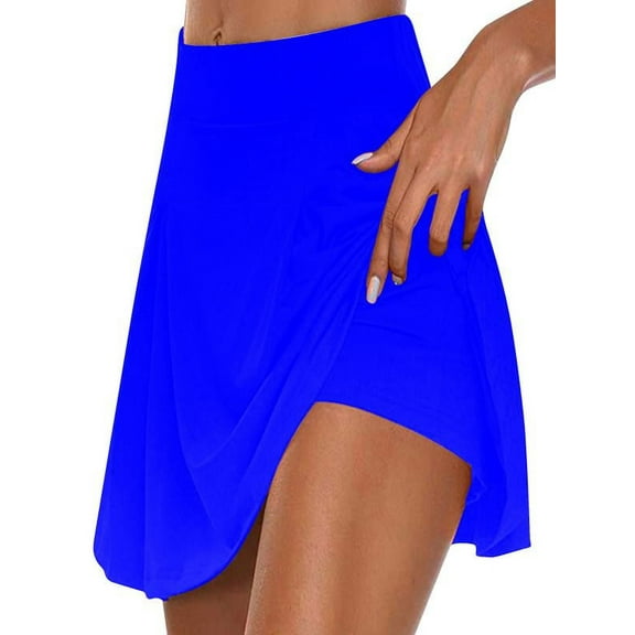 FAIWAD Tennis Skirts for Women Golf Athletic Activewear Summer Solid Color Skorts with Inner Workout Shorts