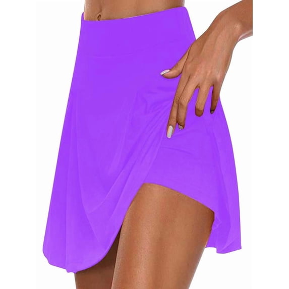 FAIWAD Tennis Skirts for Women Golf Athletic Activewear Summer Solid Color Skorts with Inner Workout Shorts