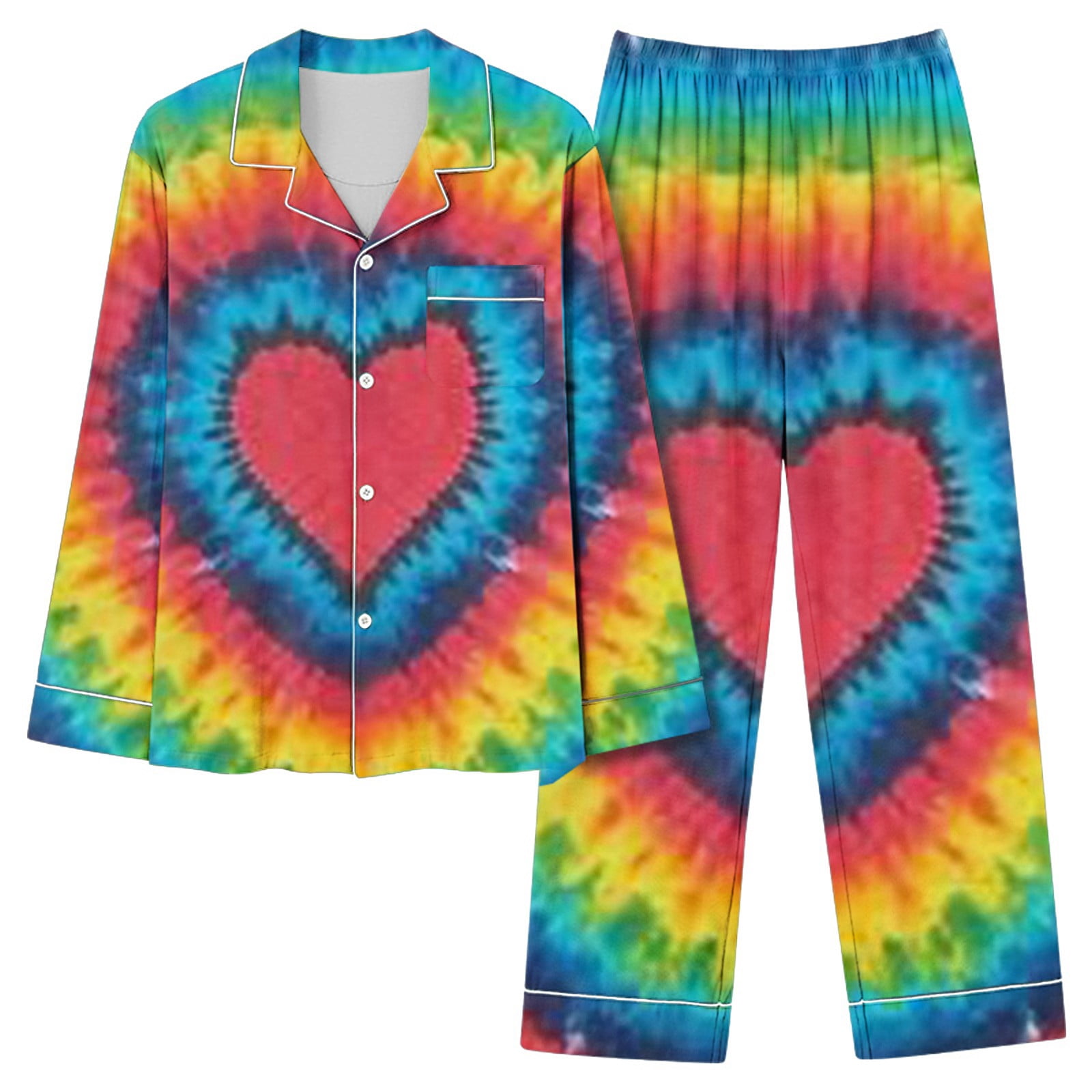2-Piece Ribbed Knit Pajama Set with Wrap-Around Tie Detail